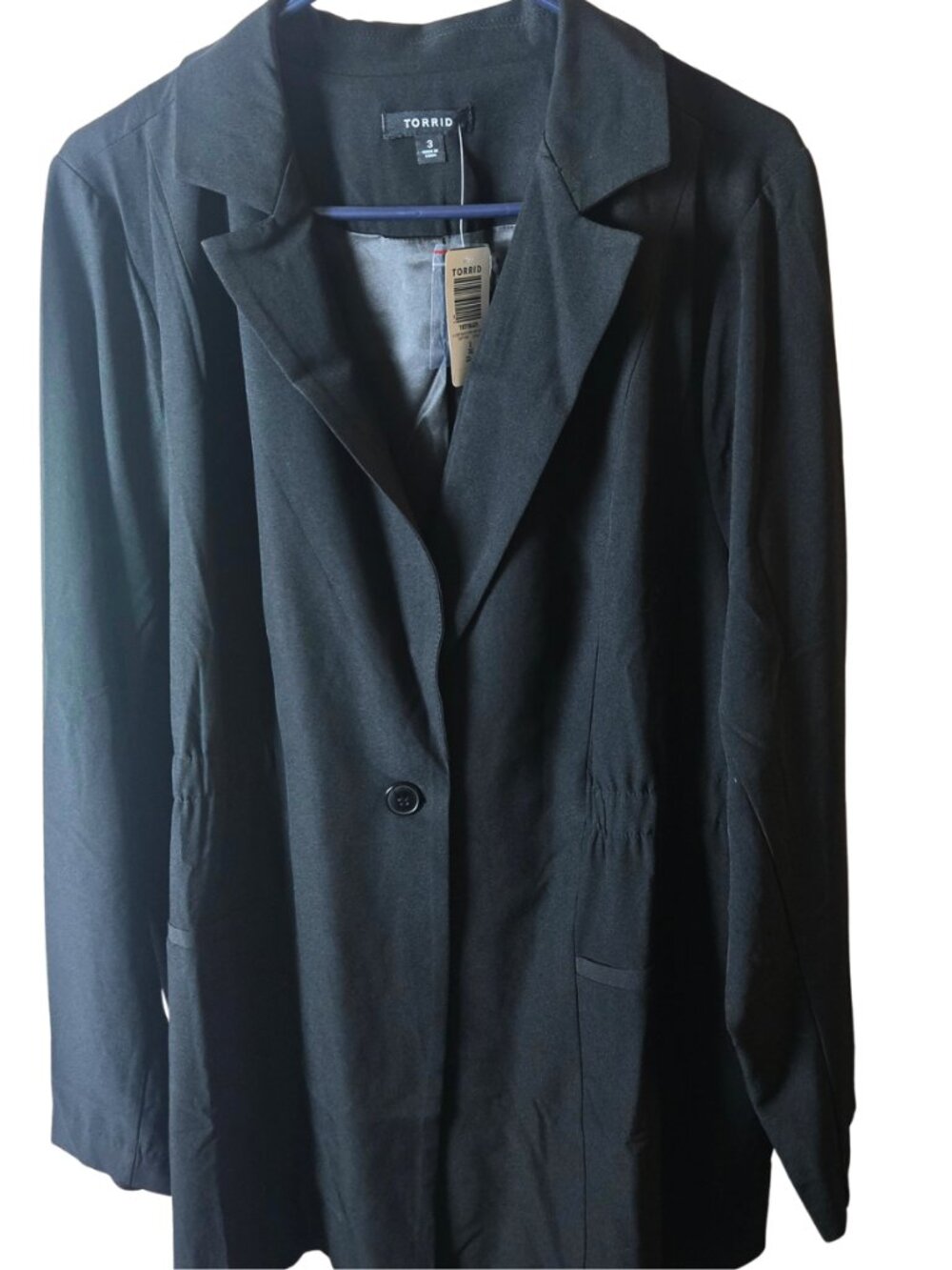 Black Blazer with Gathered Waist